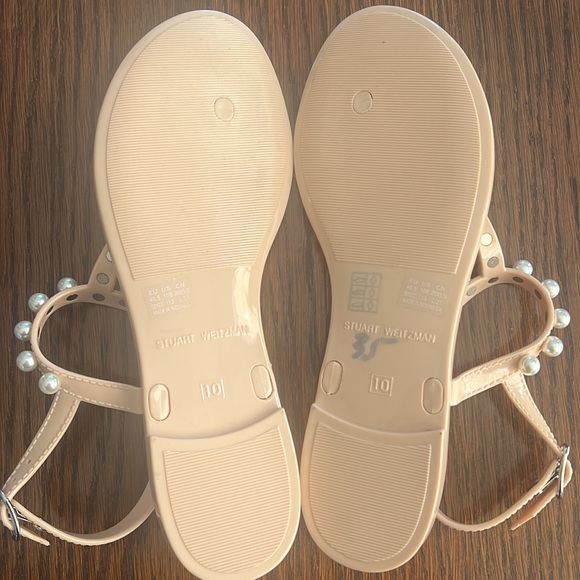 Stuart Weitzman Goldie Pearly Stud Jelly Sandals - Picture 3 of 8